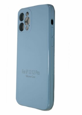 Чехол-накладка для iPhone 12 Pro VEGLAS SILICONE CASE NL Защита камеры светло-голубой (43)