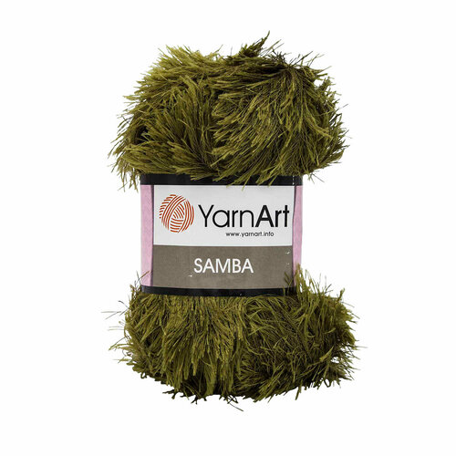 Пряжа для вязания YarnArt 'Samba' травка, 100г, 150м (100% полиэстер) (530 болотный), 5 мотков пряжа византия травка 0086 100% полиэстер 100г 150м