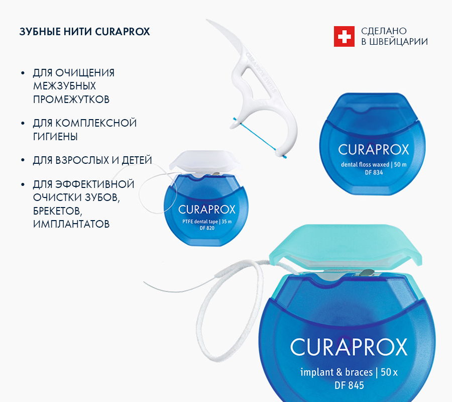 Curaprox Межзубная мятная нить, 50 м (Curaprox, ) - фото №20