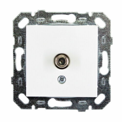 Розетка телевизионная антенная SAT F-разъем Netelsan цвет белый - 1 шт.