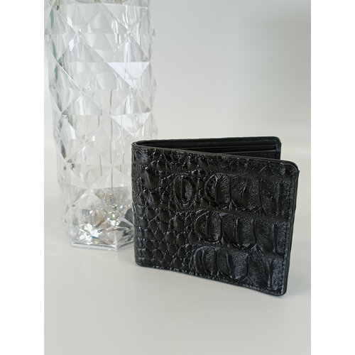 фото Кошелек exotic leather, фактура под рептилию, черный