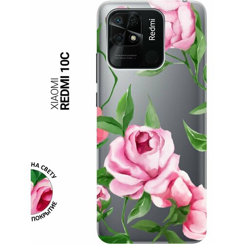 Силиконовый чехол на Xiaomi Redmi 10C, Сяоми Редми 10С с 3D принтом Amazing Peonies прозрачный силиконовый чехол на xiaomi redmi 6 сяоми редми 6 с 3d принтом amazing peonies прозрачный