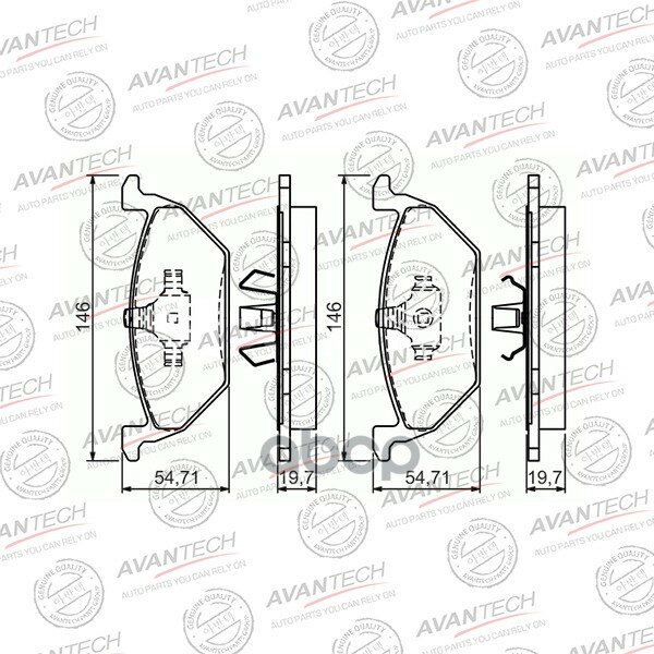 Колодки Тормозные Дисковые Avantech AVANTECH арт. AV2804