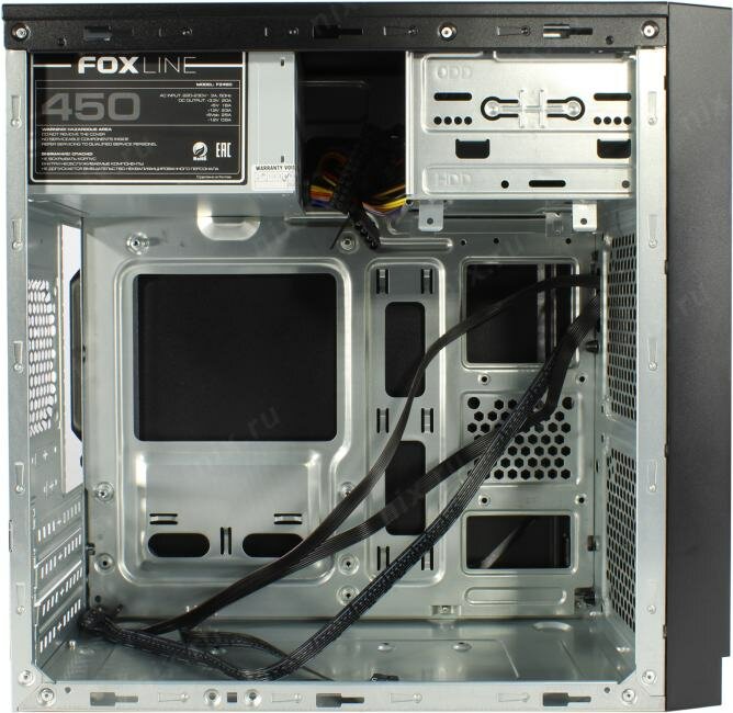 Case Foxline FL-702, mATX, 1x5.25EXT, 1x3.5EXT, 2x3.5INT, 2xUSB2.0, HDA, w/o FAN, w/450W ATX PSU, w/1.2m EU pwr cord - фото №16