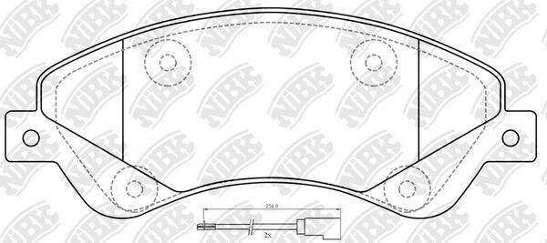 Колодки тормозные дисковые (с датчиком) PN0505W nibk 1шт