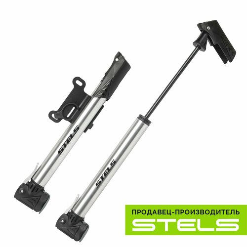 Ручной велонасос STELS ZF-023A алюминий черно-серебристый 83600₽