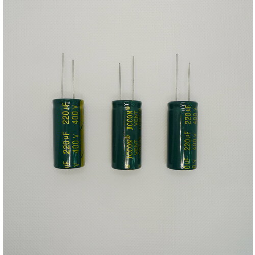 Алюминиевый электролитический конденсатор 400V, 220 uF, ±20%, 18*40 мм (комплект 3 шт)