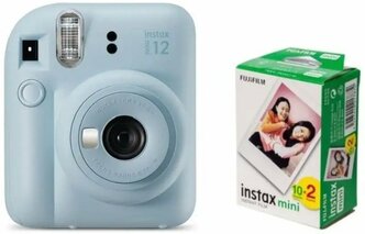 Комплект Фотоаппарат Fujifilm Instax Mini 12 Blue (голубой) + Картридж Glossy 800 20шт