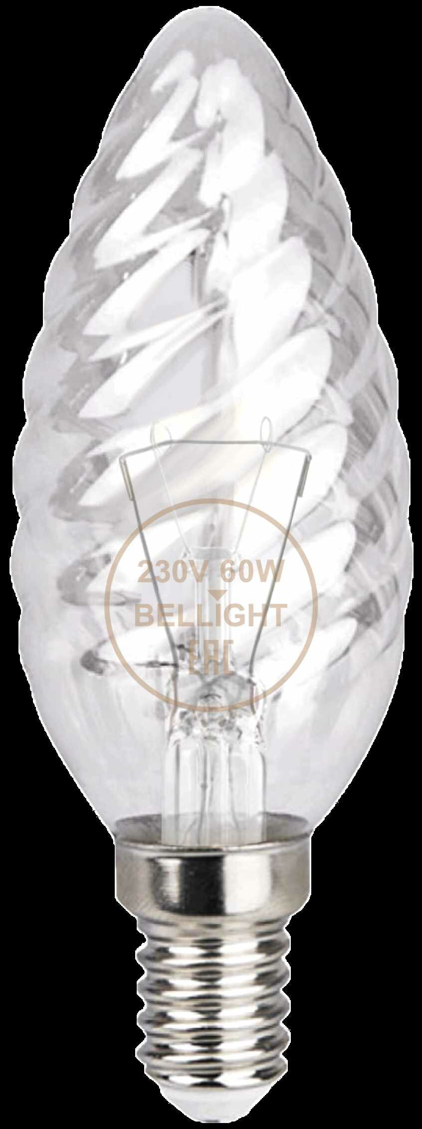 Лампа накаливания Belsvet свеча витая E14 60 Вт свет тёплый белый Bellight - фото №1