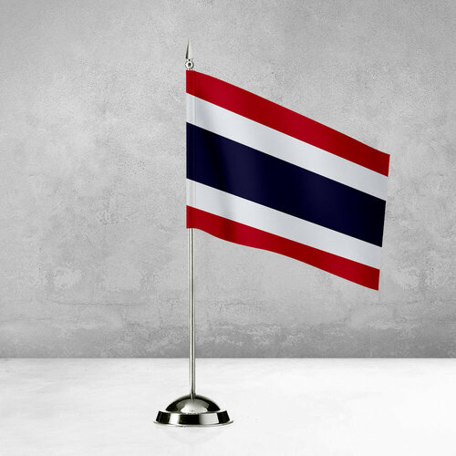 Настольный флаг Таиланда на пластиковой подставке под серебро