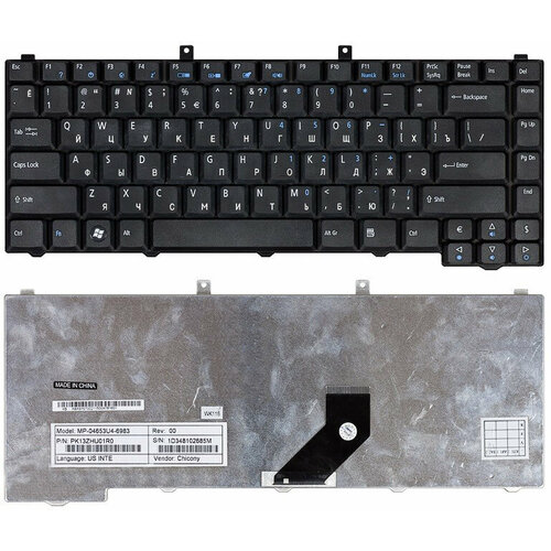 Клавиатура для ноутбука Acer MP-04653SU-6982, V032102AS2 клавиатура keyboard zeepdeep для ноутбука acer для aspire 3100 3600 3650 3690 5030 5100 5610 5630 5650 5680 mp 04653u4 6983