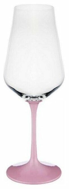Бокал Bohemia Crystal Sandra для вина, 450 мл, 6 шт, розовый