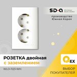 Розетка скрытая с заземлением Shin Dong-A, WLO-1123-WH, белая - изображение