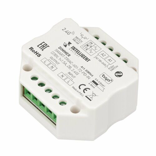 INTELLIGENT ARLIGHT Диммер SMART-TRIAC-601-72-PD-IN (230V, 1x1.5A, ZB, 2.4G) (IARL, IP20 Пластик, 5 лет) tuya zigbee button smart scene switch multi scene linkage wireless remote control intelligent smart home zigbee gateway need