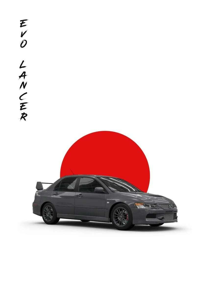 Постер / Плакат / Картина JDM CARS. Mitsubishi Lancer Evo 60х40 см