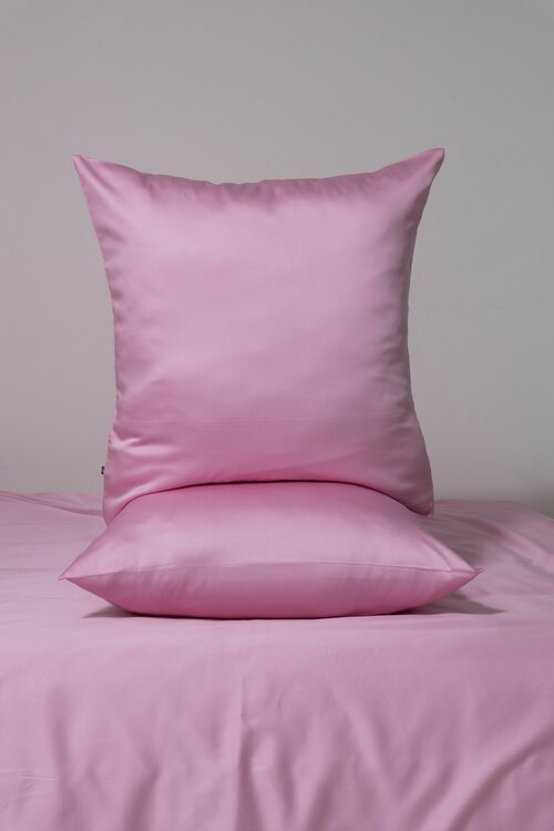 Наволочки, тенсель, 100% эвкалиптовое волокно, Coho Home, 70x70, цвет Pink Lake (розовый), 2 шт