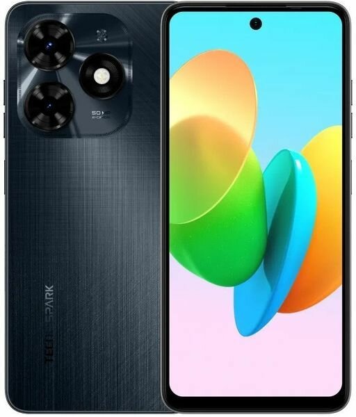 Смартфон Tecno Spark 20C 4/256Gb Ростест Gravity Black