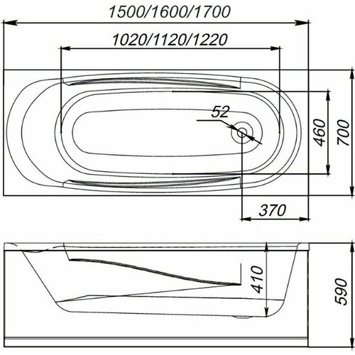 Акриловая ванна Lasko Standard 150х70 (DS02Sd15070. Lasko)