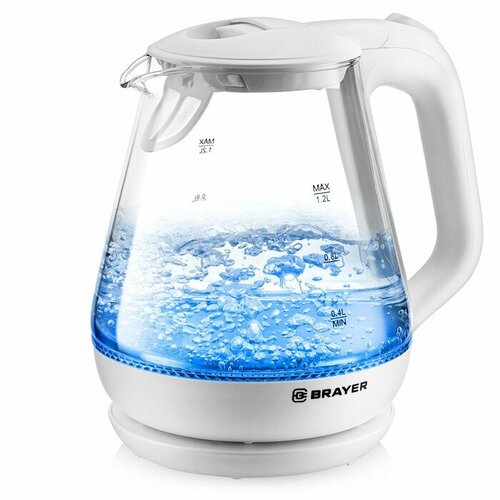 BRAYER Чайник электрический BRAYER 1063BR-WH стекло 12 л 1630 Вт белый 323700₽