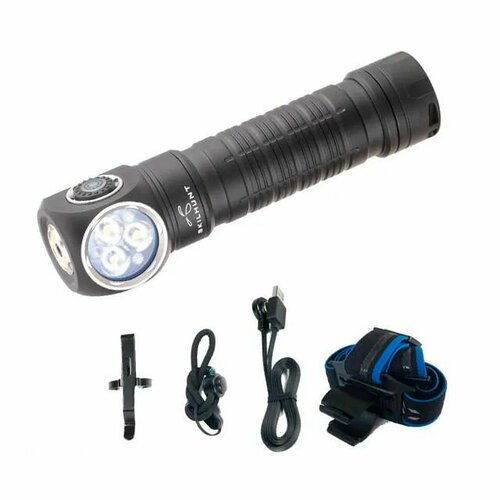 Налобный фонарь Skilhunt ESKTE H200 519A 1100-Люмен, красный и белый свет, 4500K High CRI R9080, Черный