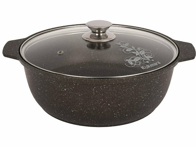 Кастрюля-жаровня 4л со стек. кр, АП (кофейный мрамор) — фото 1