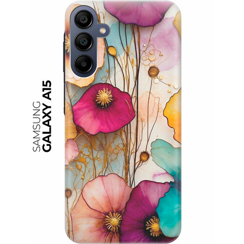 фото Силиконовый чехол на samsung galaxy a15 / самсунг а15 с рисунком "панно из цветов" bestluck