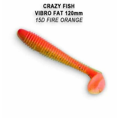 Силиконовые приманки Crazy Fish Vibro fat 4.7 39-120-15d-6, 4 шт. Приманка для рыбалки, 120 мм. крючки офсетные crazy fish wide range offset hook 4 0 5 шт