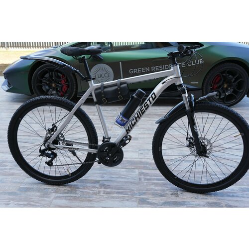 Взрослый горный велосипед RICHIESTO 275 с алюминиевой рамой 21 серебристый модель 2024 26100₽