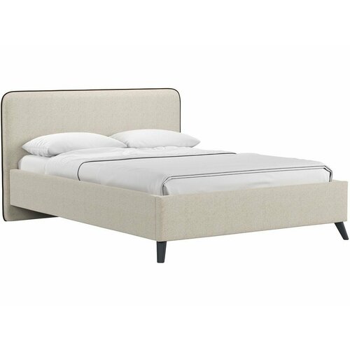 Миа кровать 140 Bravo white светло-бежевый кант Лайт 10 Велюр коричневый 55229₽