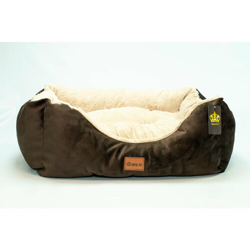 Royal pet лежанка элегант замша шоколад меховой борт 2 2890₽