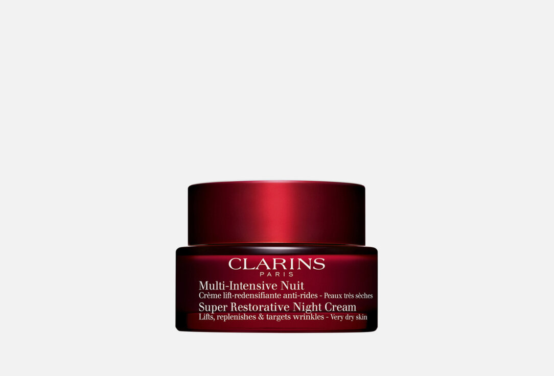 Восстанавливающий ночной крем с эффектом лифтинга для сухой кожи Multi-Intensive Clarins, Super Restorative Night Cream For Very dry skin 50мл