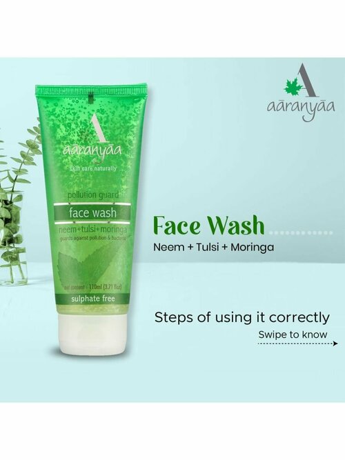 Гель для умывания Aaranyaa face wash antibacterial neem tulsi, 110 мл