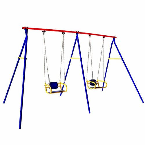 Качели Пионер 2 двойные качели цепные со спинкой-2шт