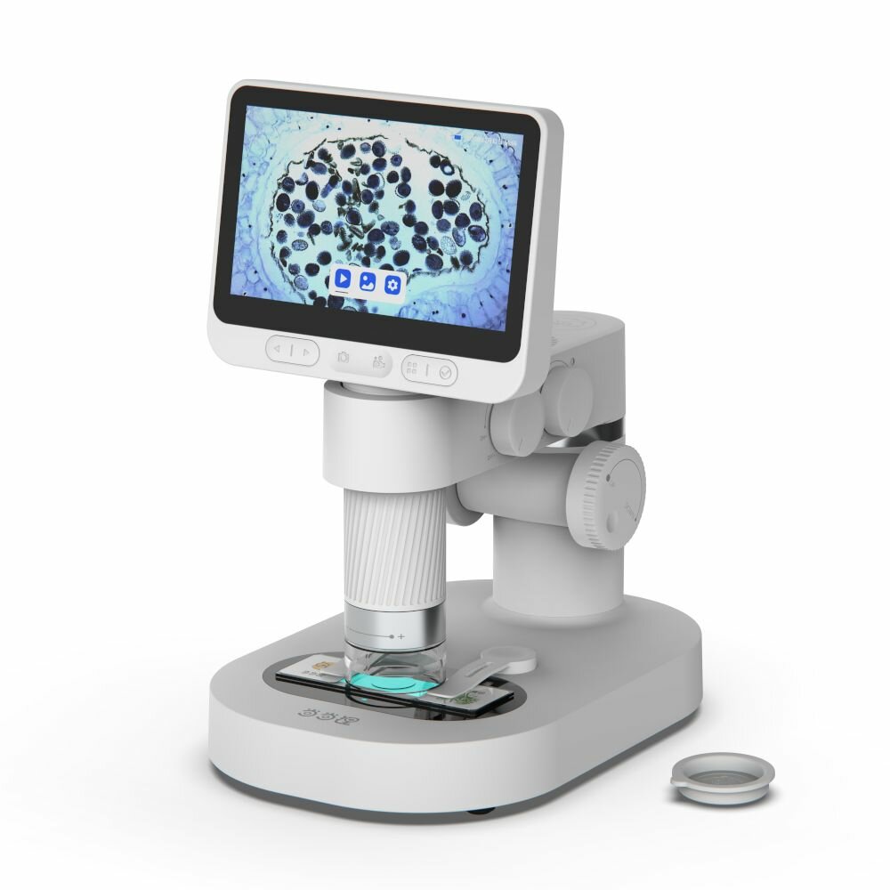 фото Цифровой микроскоп BeaverLAB M2B (Standard), съемный IPS-дисплей 4,3", беспроводная передача по WiFi и по USB-кабелю, увеличение до 1600х, разрешение Full HD, запись фото и видео, 10 микропрепаратов