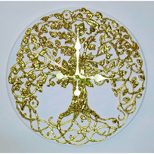 Дерево жизни III - золотые настенные часы-панно 6500₽
