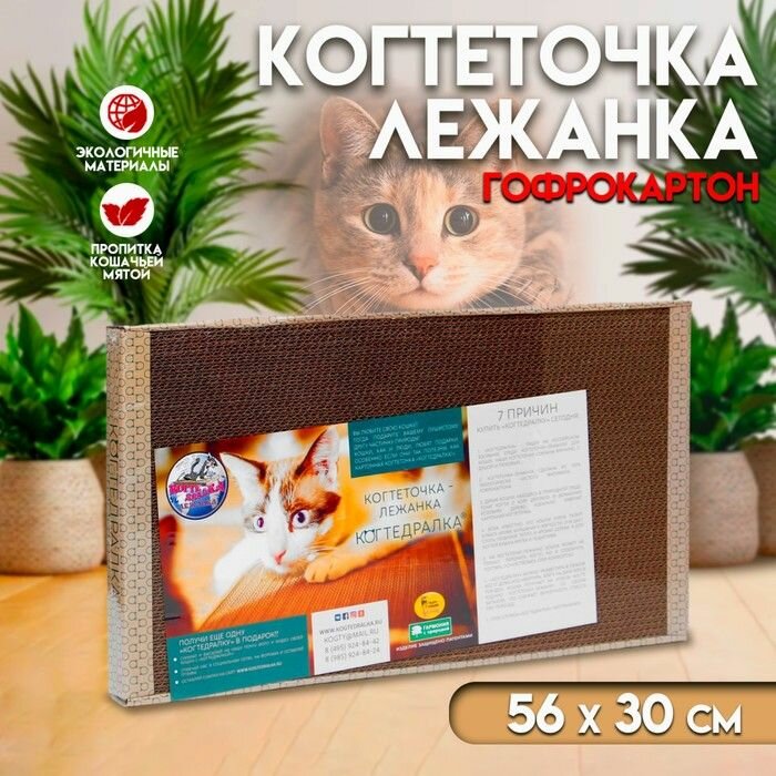Домашняя когтеточка-лежанка для кошек, 56 30 (когтедралка)