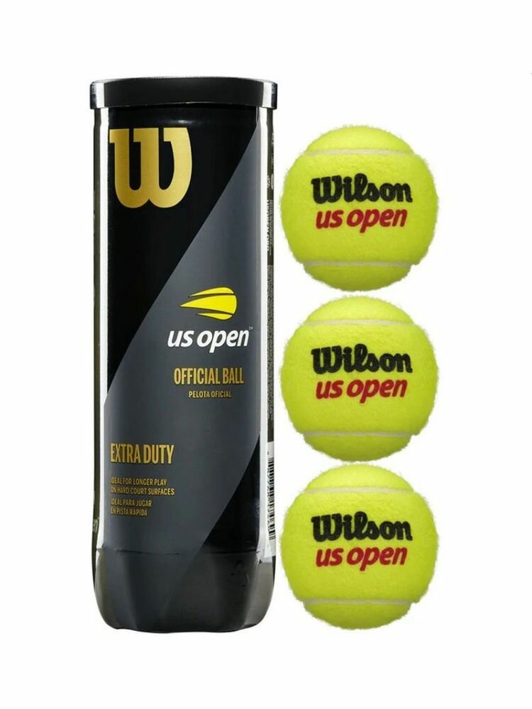 Набор мячей для большого тенниса Wilson US OPEN XD TBALL, 3 шт, Желтый, размер Без размера - фото №17