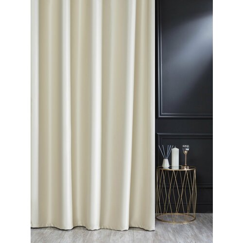 Штора SANPA HOME атласная на люверсах Блэкаут плотная светонепроницаемая бежевый размер 200х260 2495₽