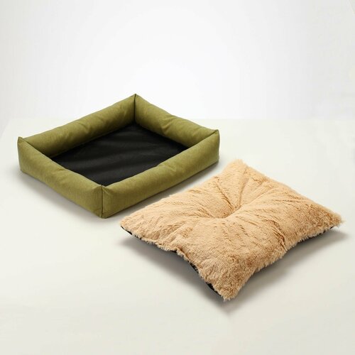 Лежанка для животных 60х50х15 см рогожка 2475₽