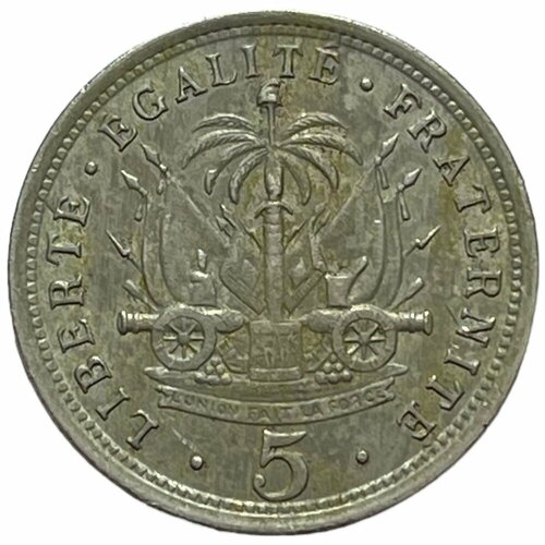 Гаити 5 сантимов 1904 г. 1904 монета гаити 1904 год 5 сантимов медь никель unc
