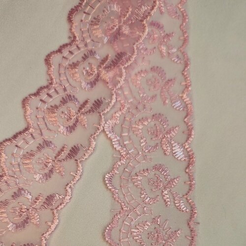 ТД00459 Кружево капрон розовый 134-9м 568₽