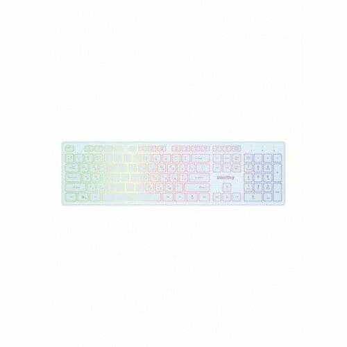 Клавиатура Smartbuy ONE 305 проводная мембранная 104 клавиши USB подстветка белый 160200₽