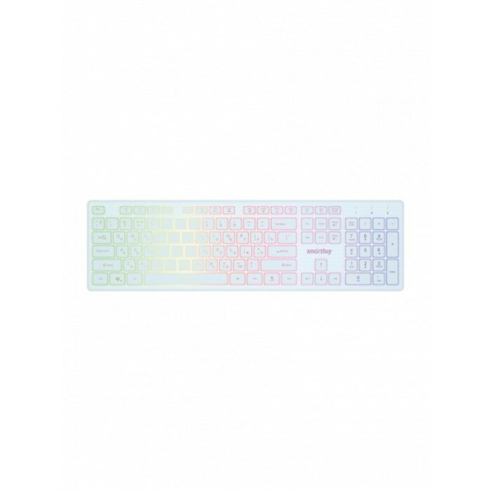 Клавиатура Smartbuy ONE 305, проводная, мембранная, 104 клавиши, USB, подстветка, белый