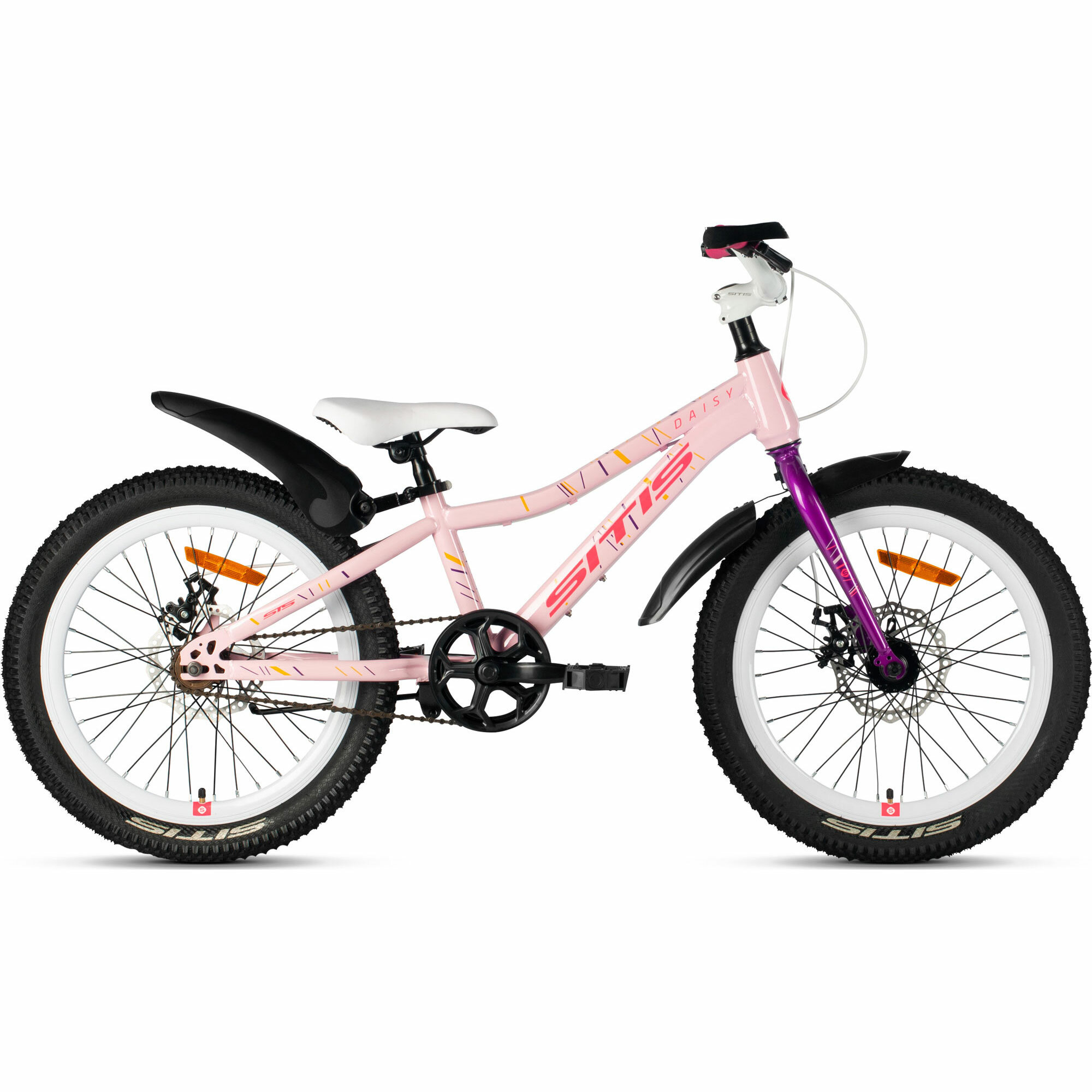 Велосипед SITIS DAISY 20" (2024) Rose-Pink-Purple, детский для девочек, сталь, 1 скорость, дисковые механические, колеса 20, рост 120-135 см