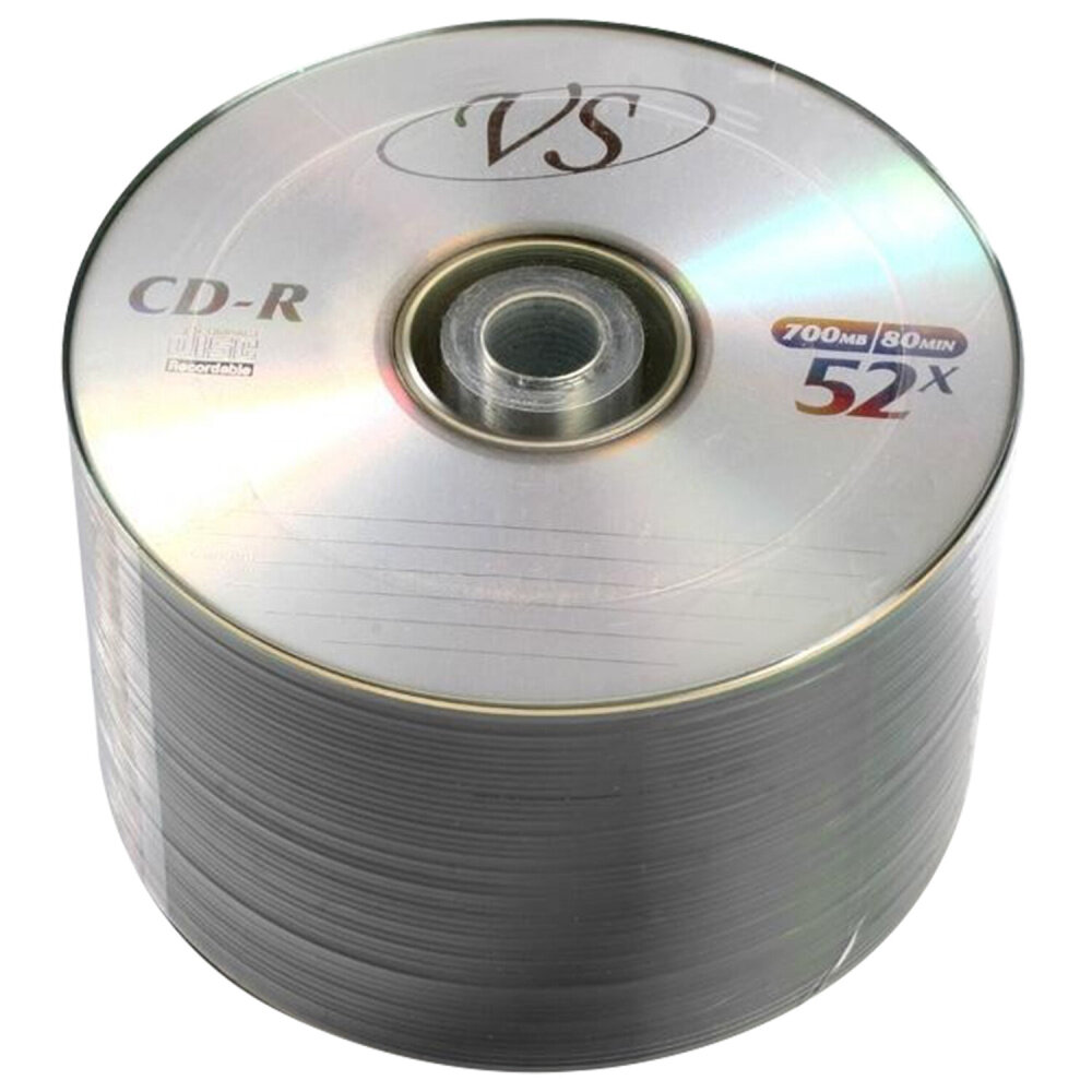 Диски CD-R VS 700 Mb 52x Bulk (термоусадка без шпиля), комплект 50 шт, VSCDRB5001