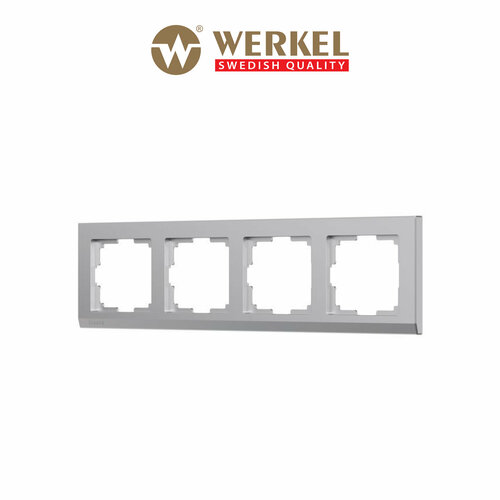 Рамка из пластика на 4 поста Werkel Stark W0041806 серебряный рамка из пластика на 2 поста werkel stark w0021865 серебряный матовый