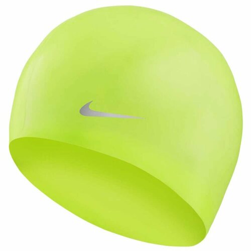 Шапочка для плавания детская NIKE Solid Silicone Youth, TESS0106737, желтый неон, силикон