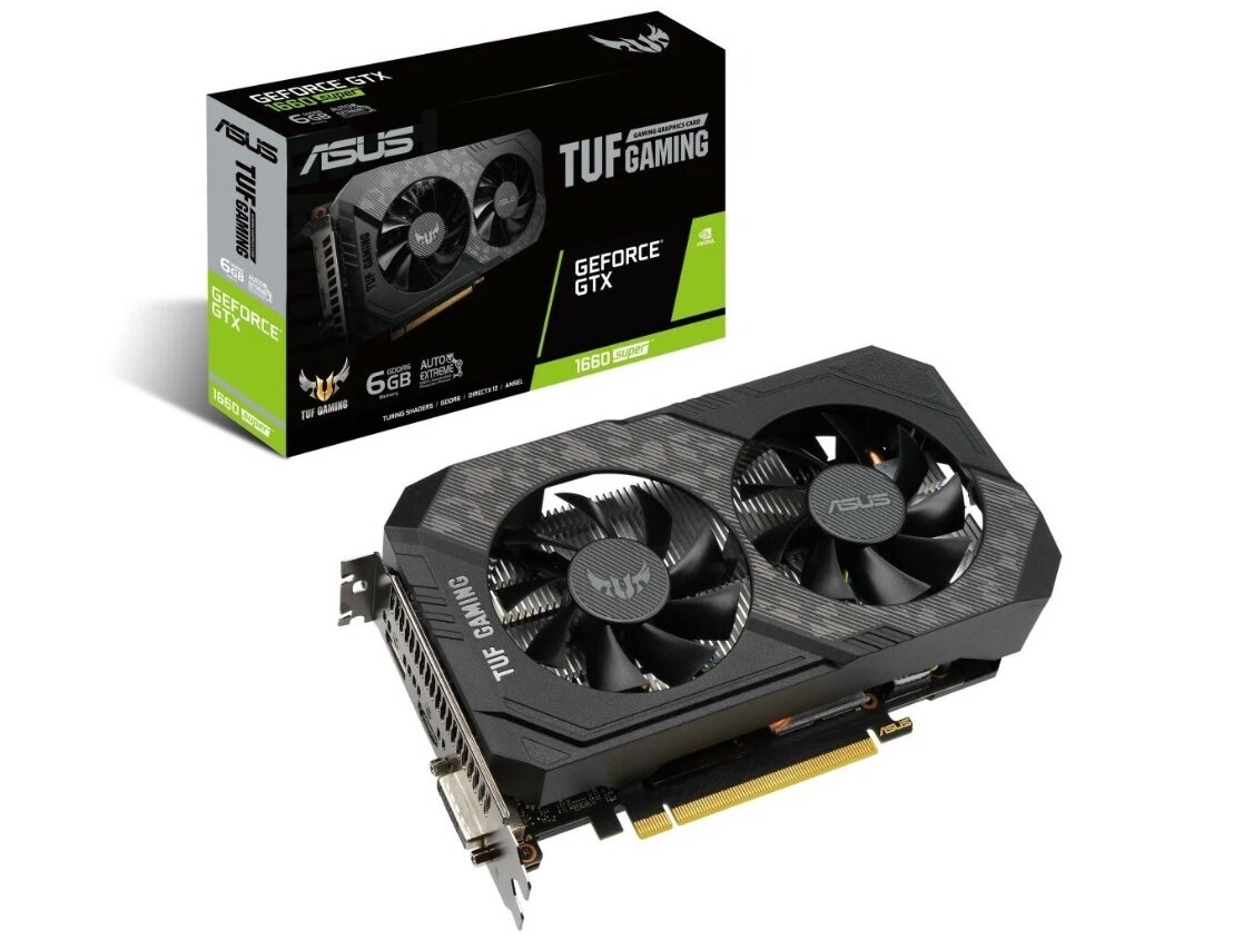Видеокарта ASUS TUF Gaming GeForce GTX 1660 SUPER OC 6GB (TUF-GTX1660S-O6G-GAMING), Retail