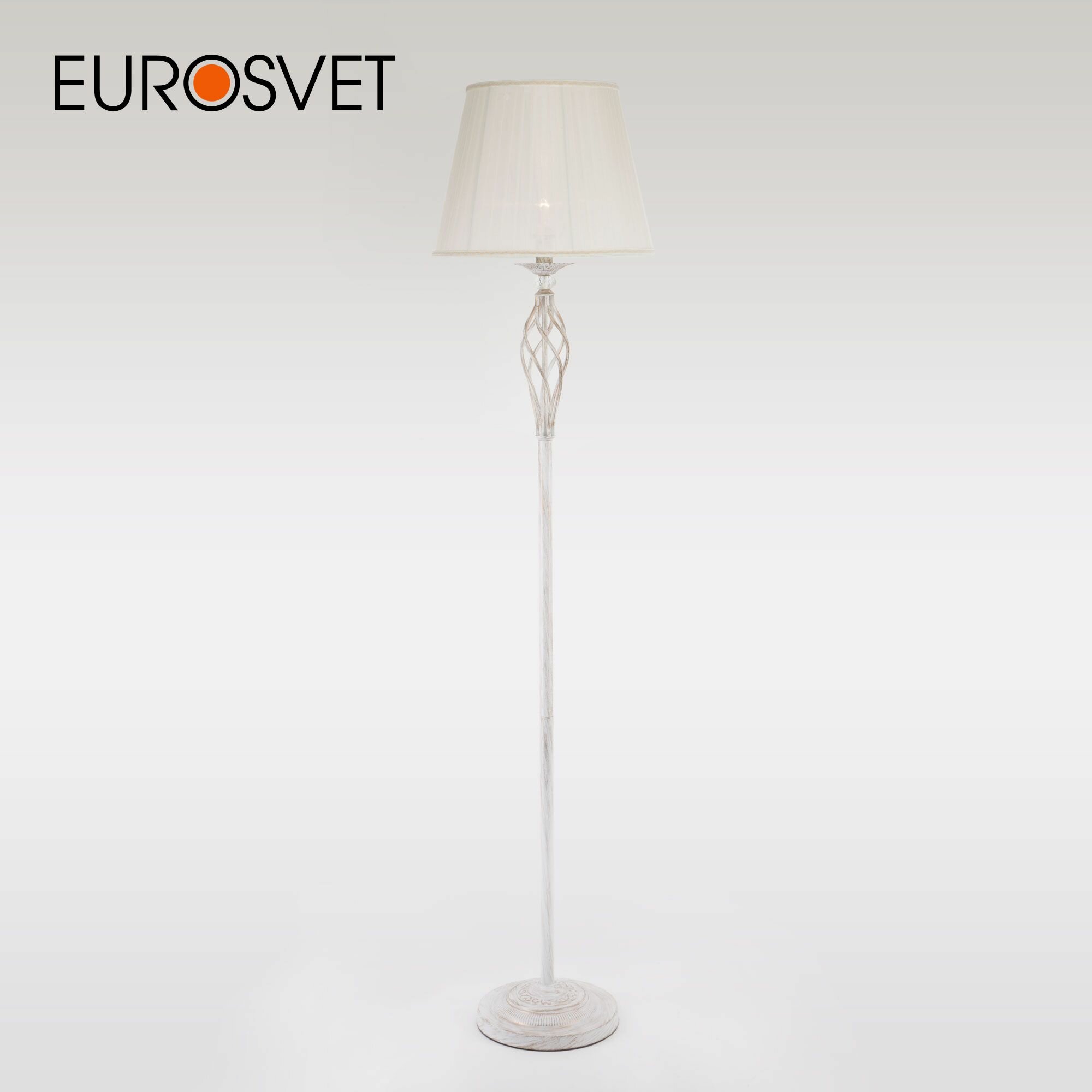 Торшер / Напольный светильник с абажуром Eurosvet Selesta 01003/1 белый с золотом