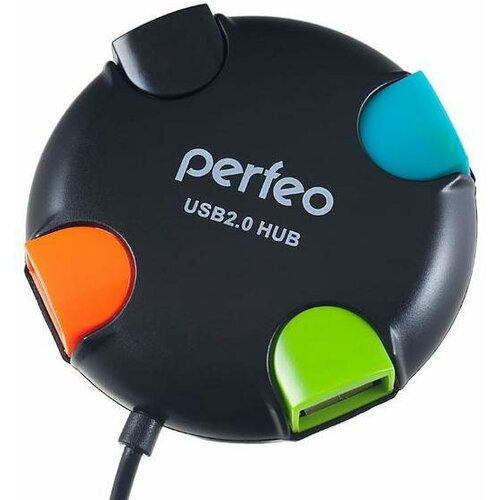 Perfeo USB-HUB 4 Port, (PF-VI-H020 Black) чёрный